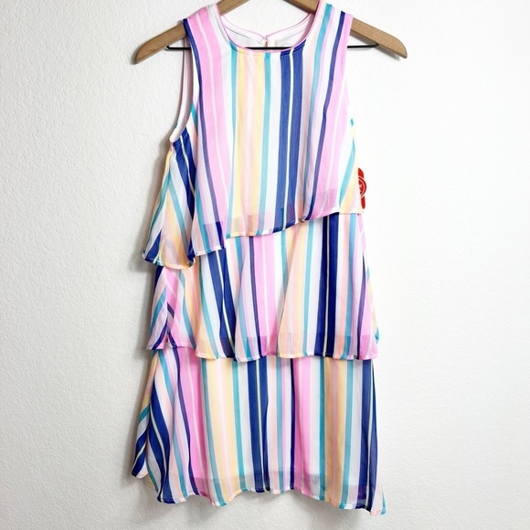 WONDER NATION GIRLS LAYERED CHIFFON RUFFLE DRESS SIZE XL 14/16 - Picture 6 of 8